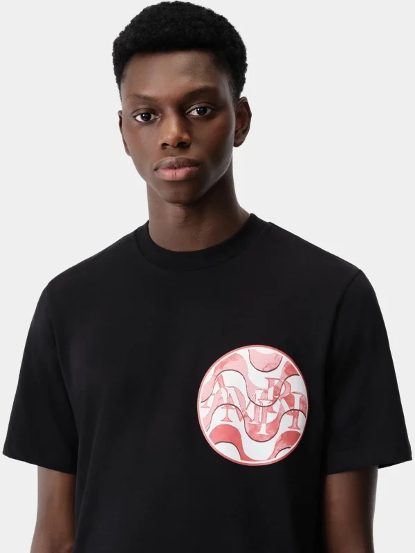 AMIRI Tees> STAGGERED WAVE TEE Black Red