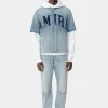 AMIRI Denim> SUNFADED BASEBALL SHIRT PERFECT INDIGO