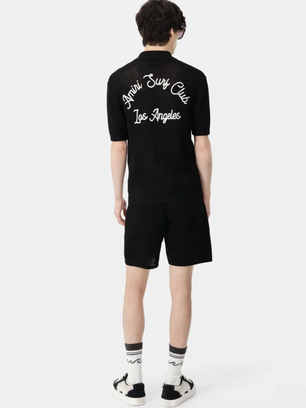 AMIRI Shorts & Sweatpants | Knitwear> SURF CLUB CROTCHET SHORT BLACK