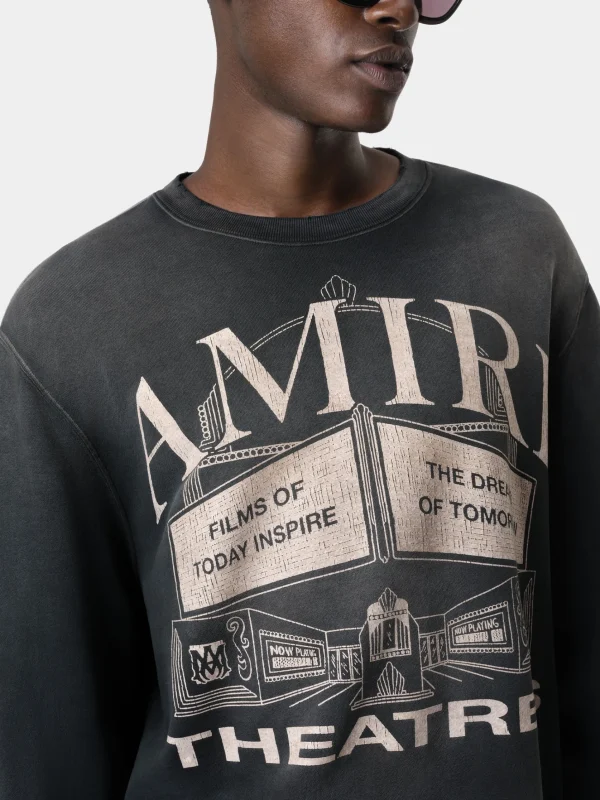 AMIRI Sweatshirts> THEATERS VINTAGE CREW BLACK