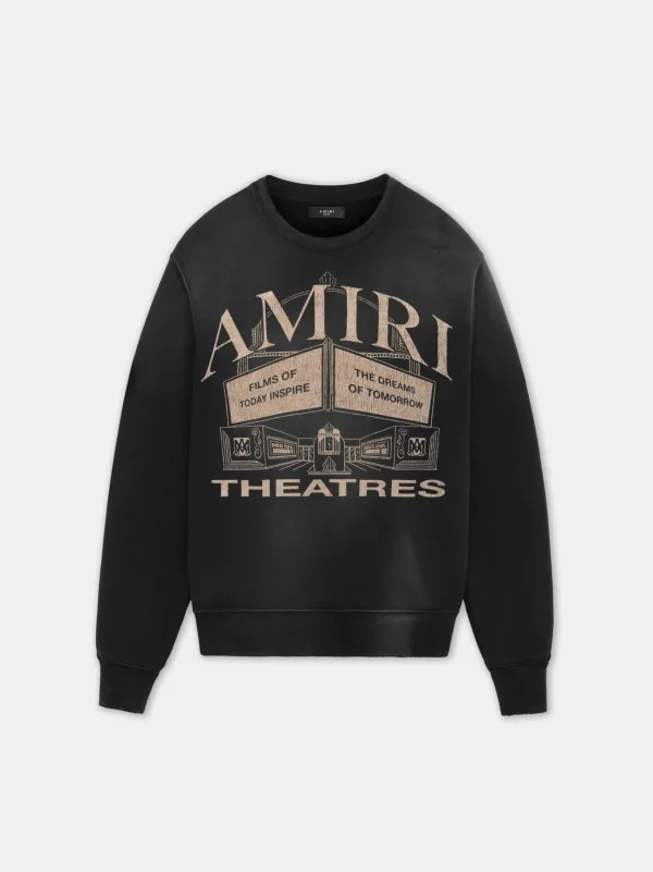 AMIRI Sweatshirts> THEATERS VINTAGE CREW BLACK