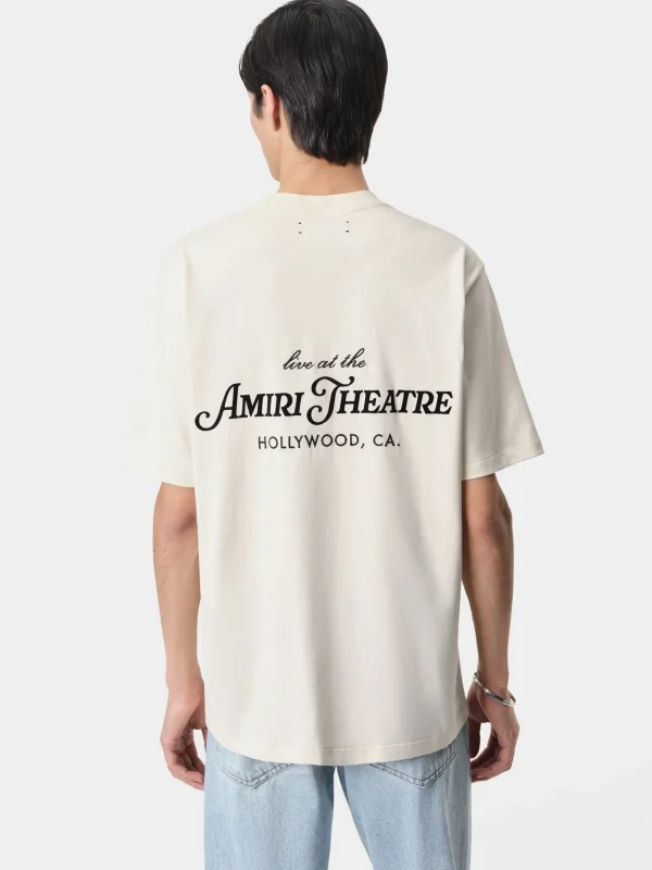 AMIRI Tees> THEATRE FLOCKED TEE Alabaster