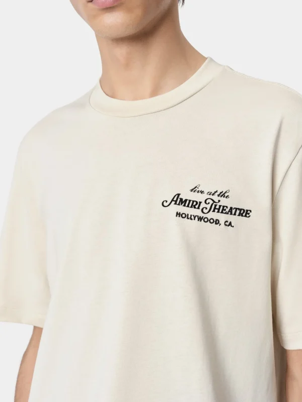 AMIRI Tees> THEATRE FLOCKED TEE Alabaster