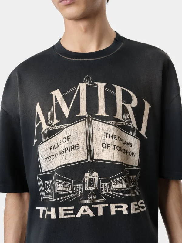 AMIRI Tees> THEATRES OVERSIZED TEE BLACK