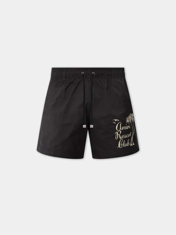 AMIRI Swimwear | Shorts & Sweatpants> TWISTED PALMS SWIM TRUNK BLACK