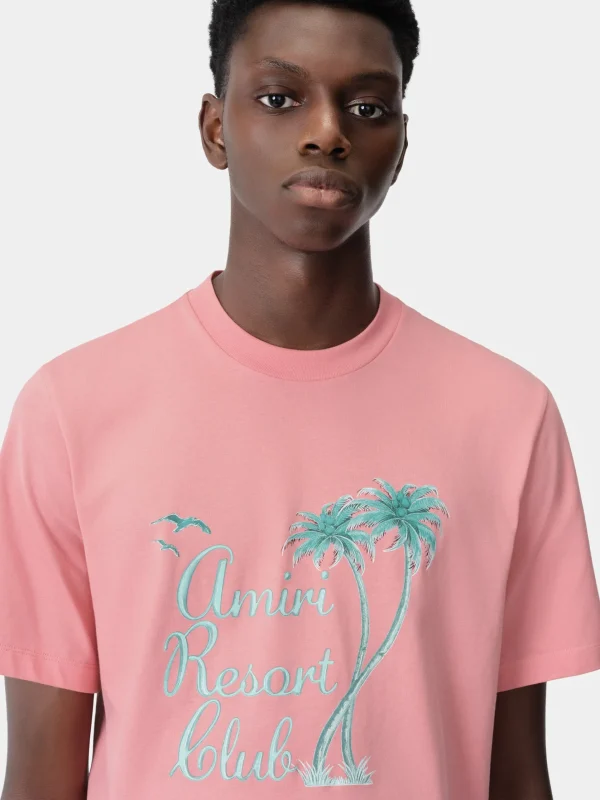 AMIRI Tees> TWISTED PALMS TEE Flamingo Pink
