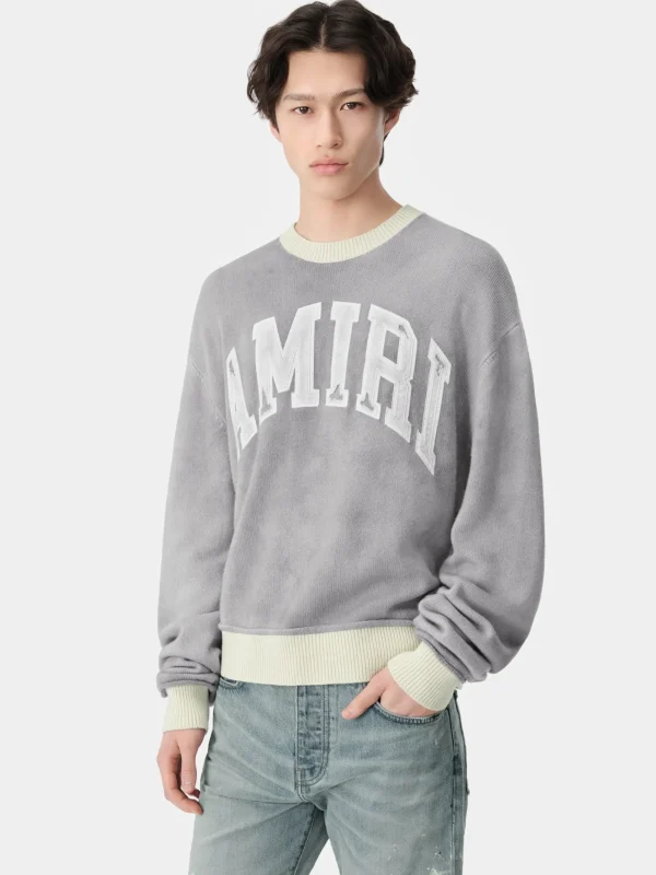 AMIRI Knitwear> VINTAGE CASHMERE CREW Grey