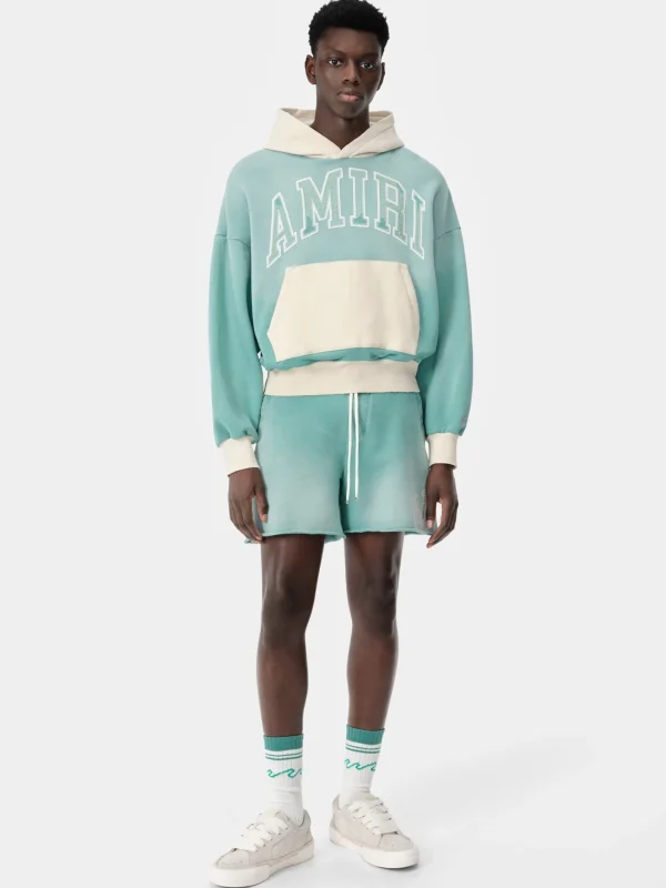 AMIRI Shorts & Sweatpants> VINTAGE COLLEGIATE SHORT Sea Blue