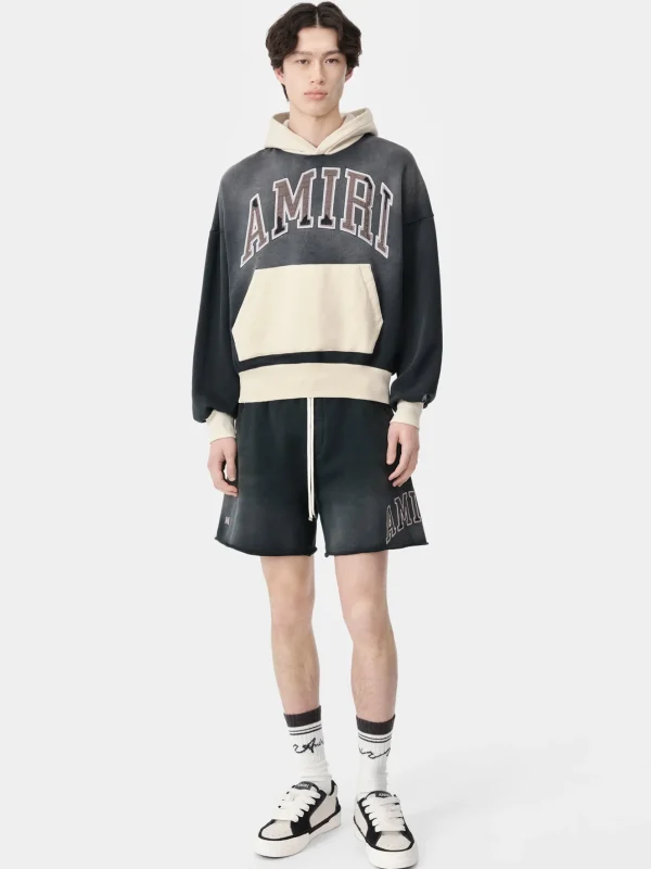 AMIRI Shorts & Sweatpants> VINTAGE COLLEGIATE SHORT BLACK