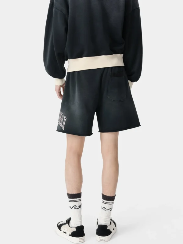 AMIRI Shorts & Sweatpants> VINTAGE COLLEGIATE SHORT BLACK