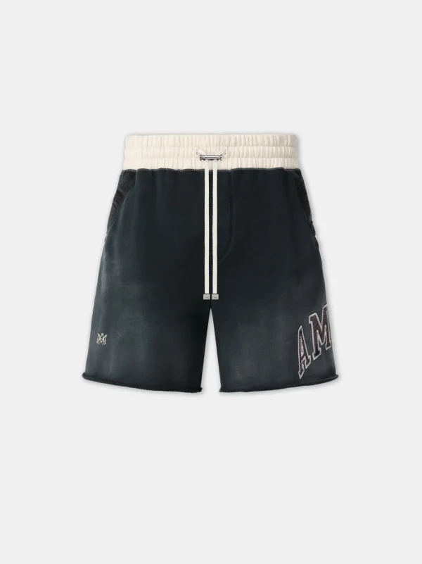 AMIRI Shorts & Sweatpants> VINTAGE COLLEGIATE SHORT BLACK
