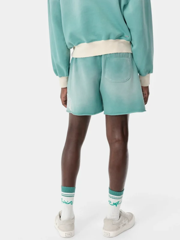 AMIRI Shorts & Sweatpants> VINTAGE COLLEGIATE SHORT Sea Blue