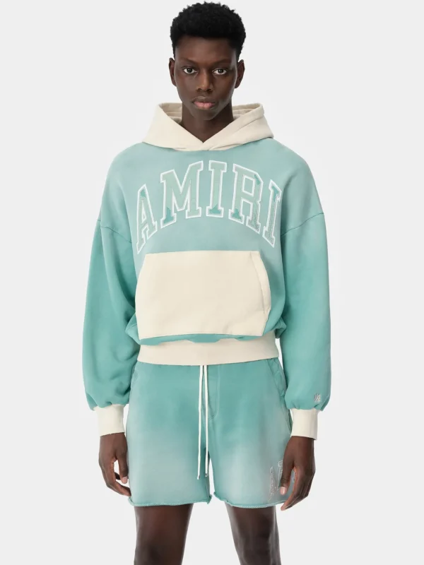 AMIRI Sweatshirts> VINTAGE OVERSIZED HOODIE Sea Blue
