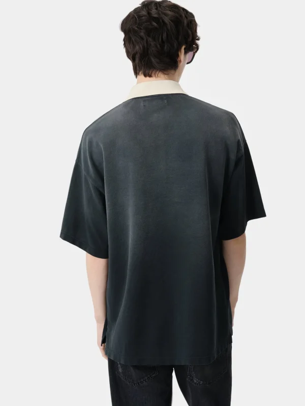 AMIRI Tees> VINTAGE OVERSIZED POLO BLACK