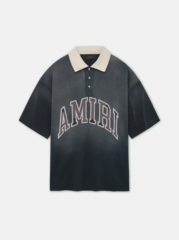 AMIRI Tees> VINTAGE OVERSIZED POLO BLACK