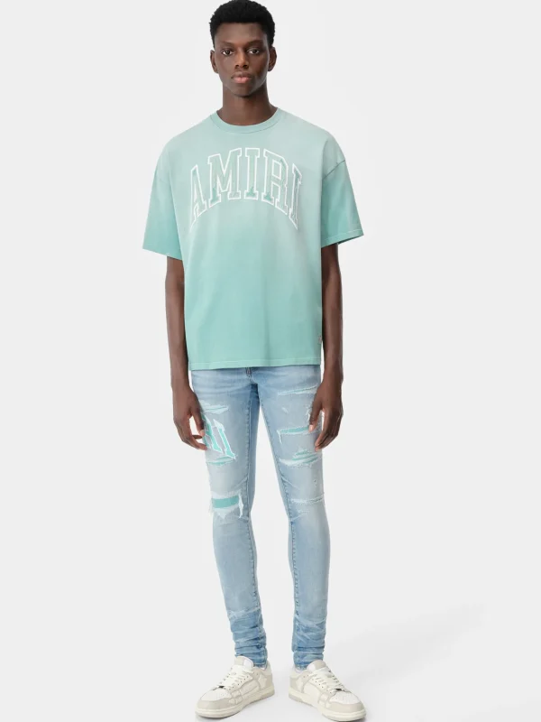 AMIRI Tees> VINTAGE OVERSIZED TEE Sea Blue