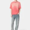 AMIRI Tees> VINTAGE OVERSIZED TEE Cranberry