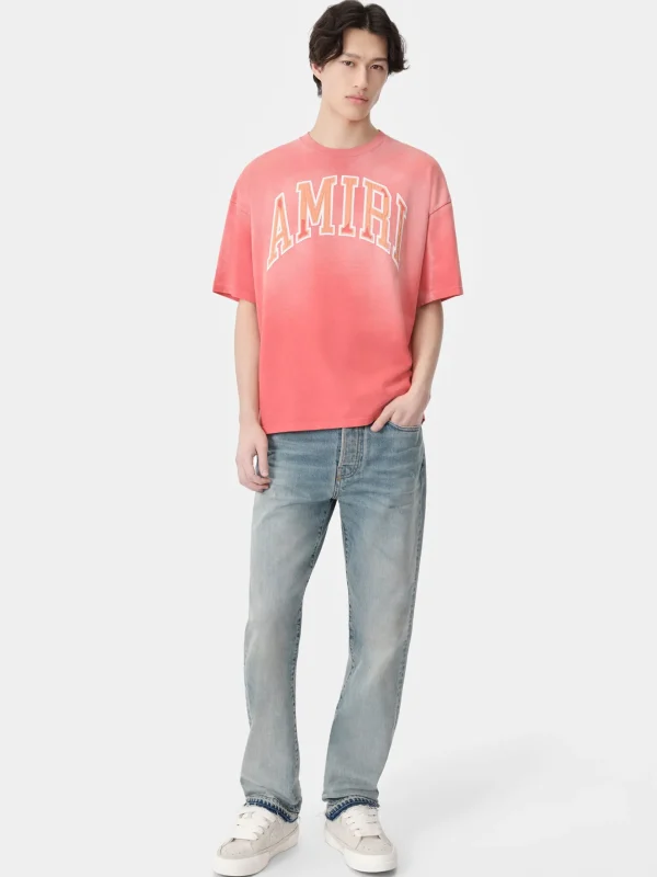 AMIRI Tees> VINTAGE OVERSIZED TEE Cranberry