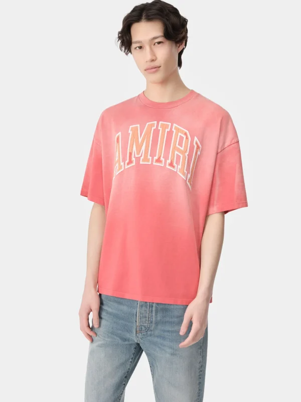 AMIRI Tees> VINTAGE OVERSIZED TEE Cranberry