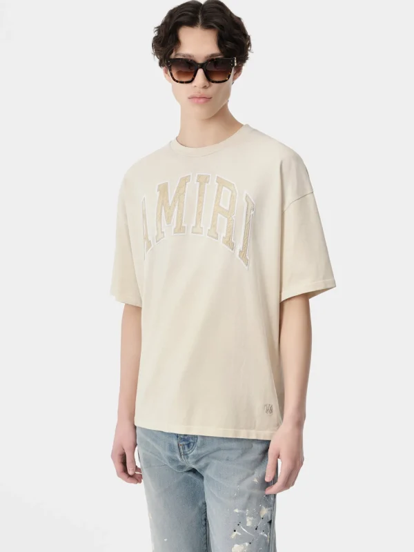 AMIRI Tees> VINTAGE OVERSIZED TEE BIRCH