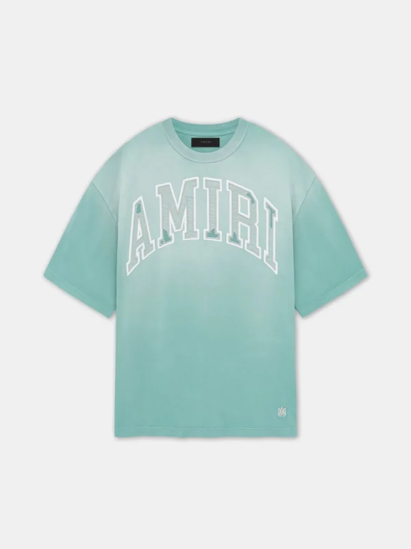 AMIRI Tees> VINTAGE OVERSIZED TEE Sea Blue
