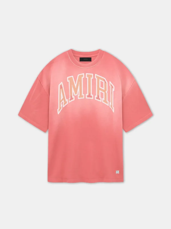 AMIRI Tees> VINTAGE OVERSIZED TEE Cranberry