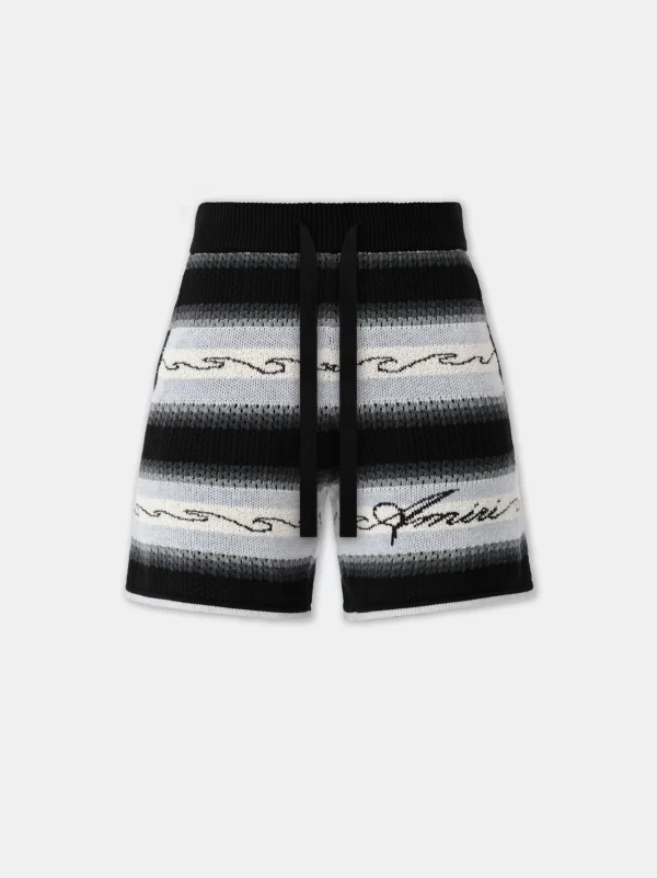 AMIRI Knitwear | Shorts & Sweatpants> WAVE BAJA STRIPE SHORT BLACK