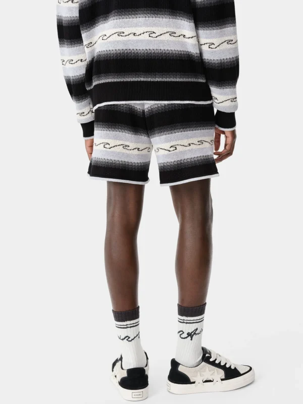 AMIRI Knitwear | Shorts & Sweatpants> WAVE BAJA STRIPE SHORT BLACK