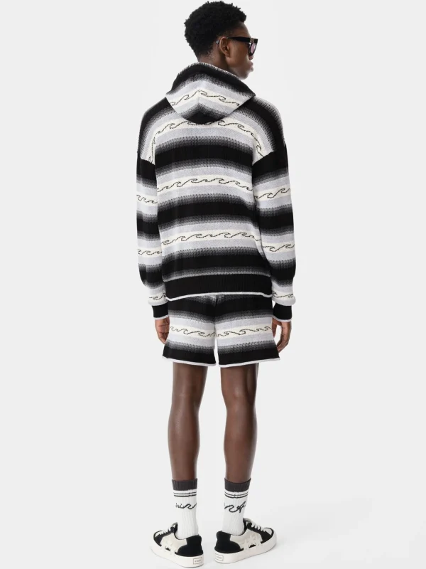 AMIRI Knitwear | Shorts & Sweatpants> WAVE BAJA STRIPE SHORT BLACK