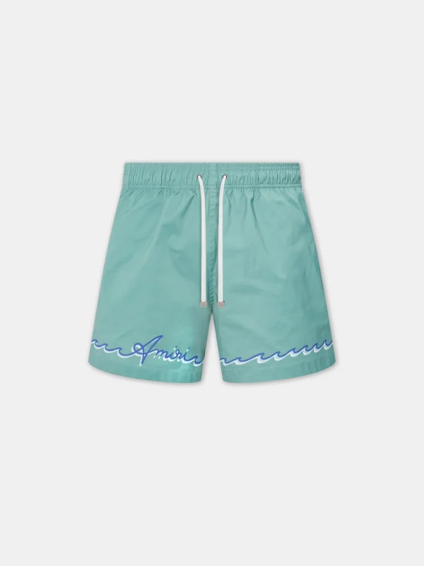 AMIRI Swimwear | Shorts & Sweatpants> WAVE SWIM TRUNK Sea Blue