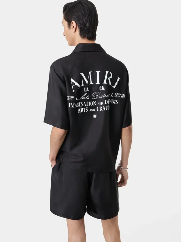 AMIRI Shirts>ARTS DISTRICT BOWLING SHIRT BLACK