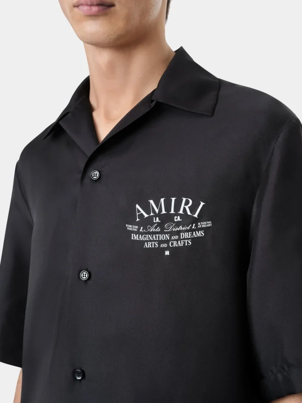 AMIRI Shirts>ARTS DISTRICT BOWLING SHIRT BLACK