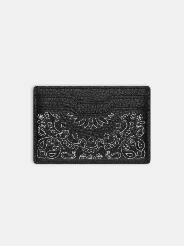 AMIRI Small Leather Goods | Small Leather Goods>BANDANA CARD HOLDER BLACK