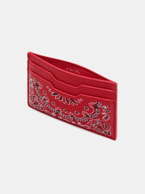 AMIRI Small Leather Goods | Small Leather Goods>BANDANA CARD HOLDER Red