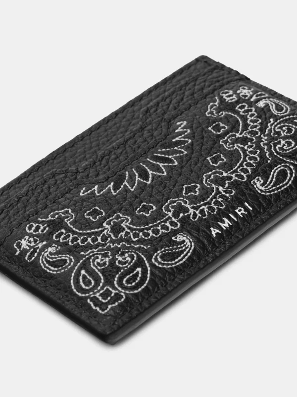 AMIRI Small Leather Goods | Small Leather Goods>BANDANA CARD HOLDER BLACK