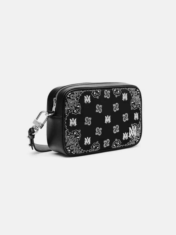AMIRI Crossbody | Bags>BANDANA EMBROIDERED CAMERA CASE BLACK