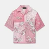 AMIRI Shirts>BANDANA FLORAL BOWLING SHIRT Flamingo Pink