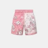 AMIRI Shorts & Sweatpants>BANDANA FLORAL SHORT Flamingo Pink