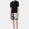 AMIRI Shorts & Sweatpants>BANDANA FLORAL SHORT BLACK