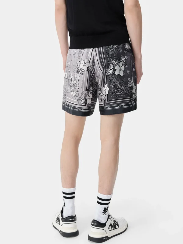 AMIRI Shorts & Sweatpants>BANDANA FLORAL SHORT BLACK