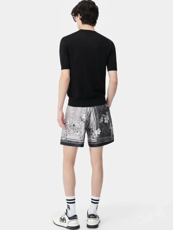 AMIRI Shorts & Sweatpants>BANDANA FLORAL SHORT BLACK