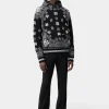 AMIRI Knitwear>BANDANA HOODIE BLACK