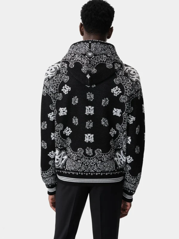 AMIRI Knitwear>BANDANA HOODIE BLACK
