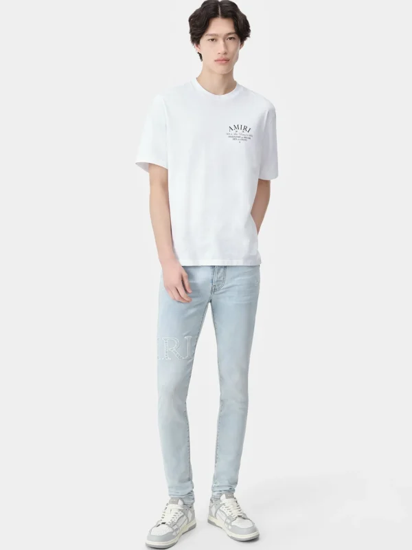 AMIRI Denim>BANDANA JACQUARD LOGO JEAN Sky Indigo
