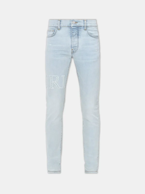 AMIRI Denim>BANDANA JACQUARD LOGO JEAN Sky Indigo