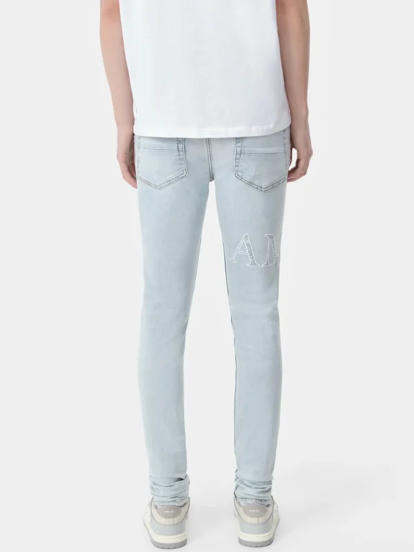 AMIRI Denim>BANDANA JACQUARD LOGO JEAN Sky Indigo