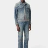 AMIRI Denim>BANDANA JACQUARD MA TRUCKER JACKET Dark Indigo