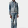 AMIRI Denim>BANDANA JACQUARD STRAIGHT JEAN Dark Indigo