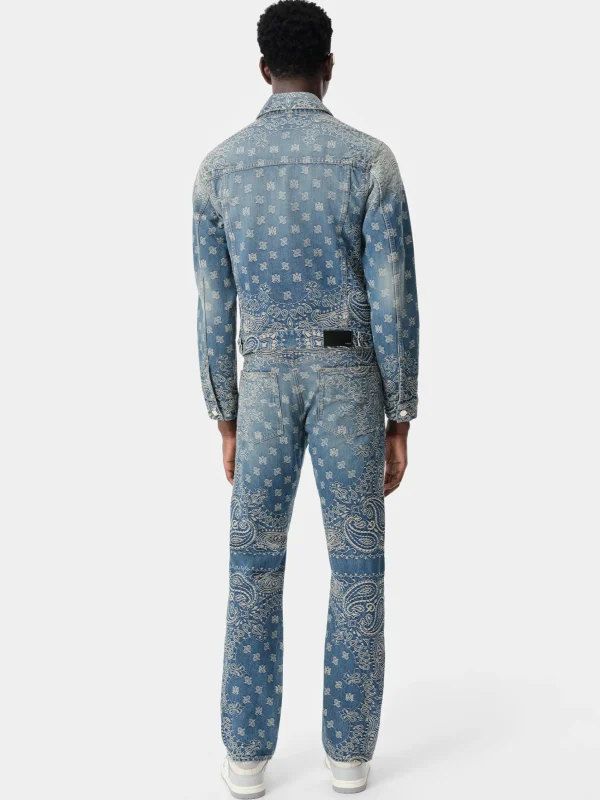 AMIRI Denim>BANDANA JACQUARD STRAIGHT JEAN Dark Indigo