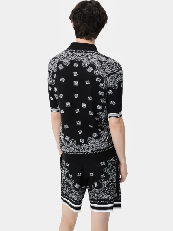 AMIRI Knitwear>BANDANA POLO BLACK